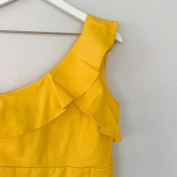 Lulus Asha Yellow One-Shoulder Bodycon Dress Medium - Picture 4 of 7